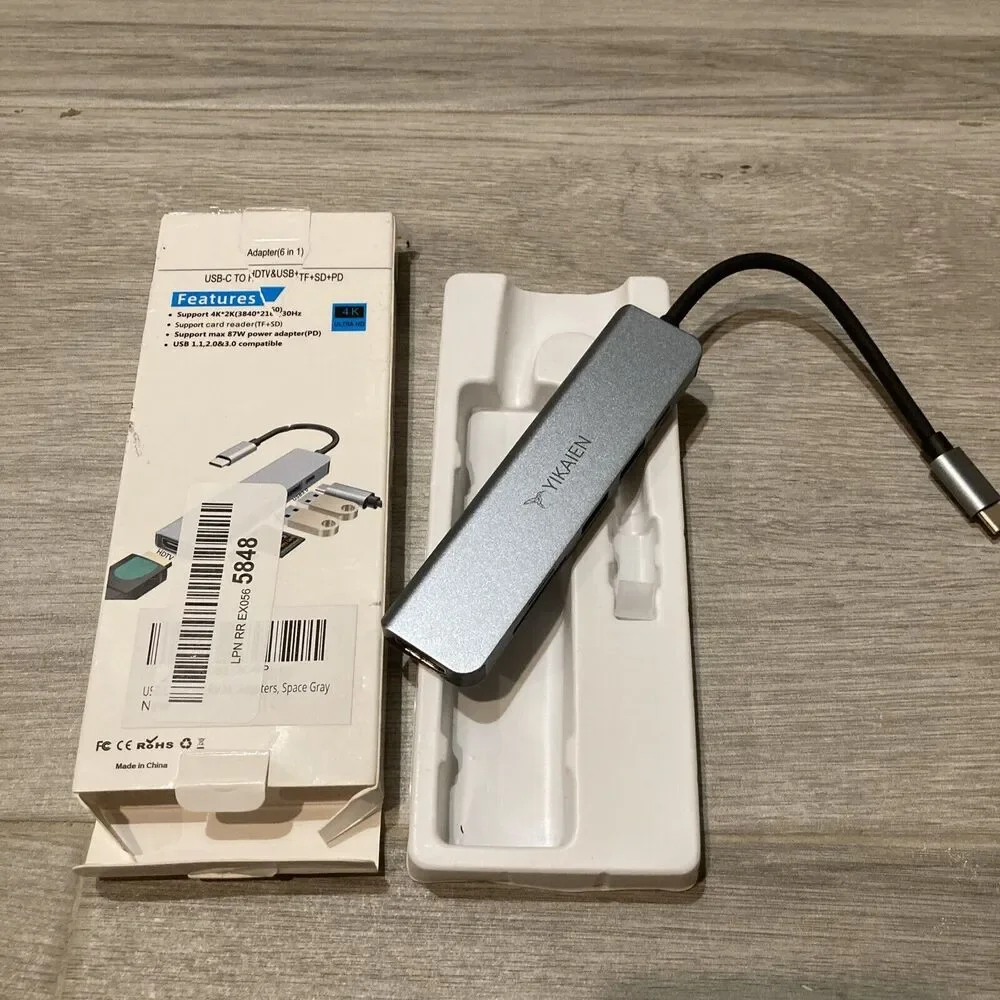 6 in 1 Multiport USB-C Hub Type C To USB 3.0 4K HDMI Adapter HDTV PD TF SD